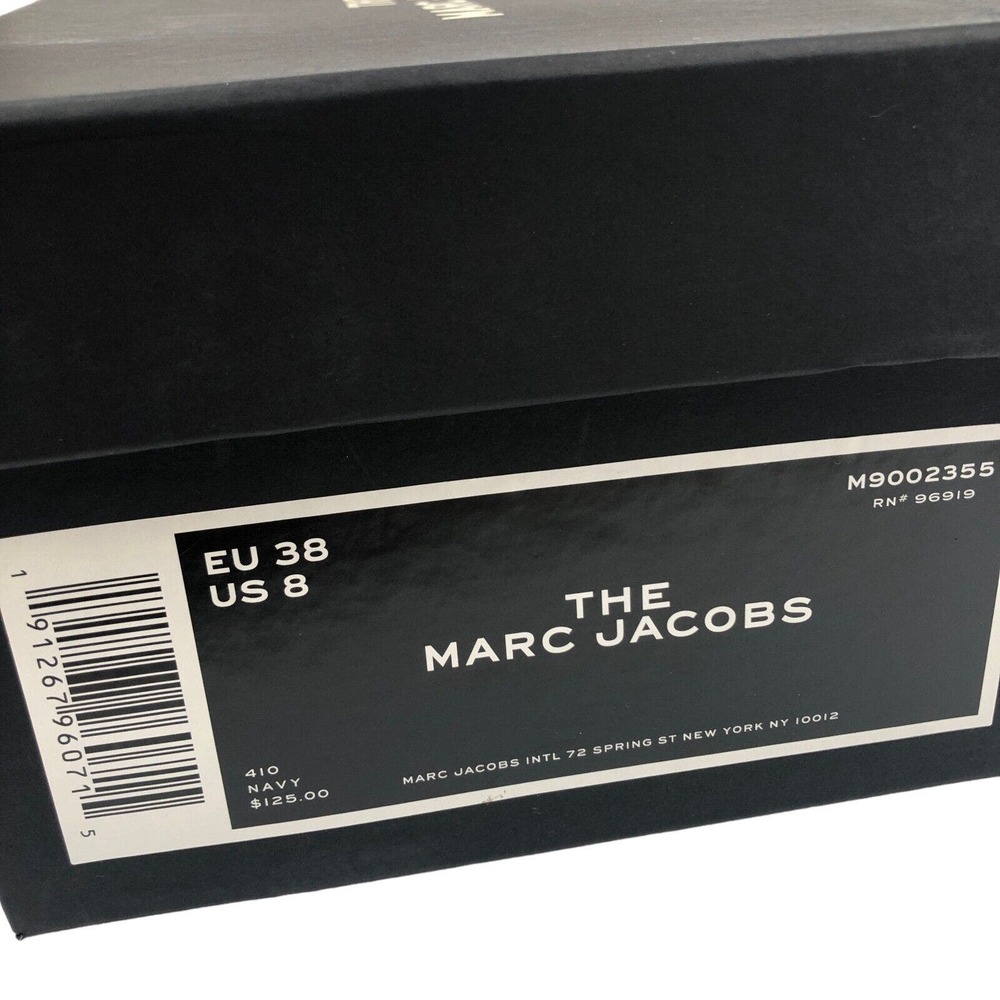 NEW Marc Jacobs Slides The Slide Sandals Logo Slip On Shoes Womens 8 / 38 Navy - Picture 6 of 9